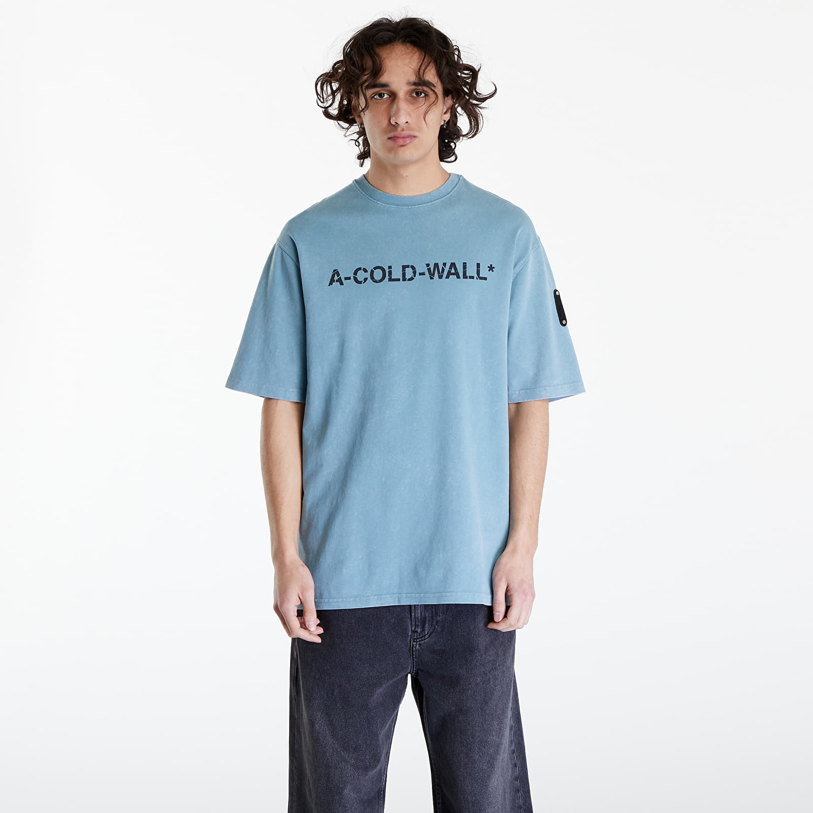 Тениски A-COLD-WALL* Overdye Logo T-Shirt Faded Teal