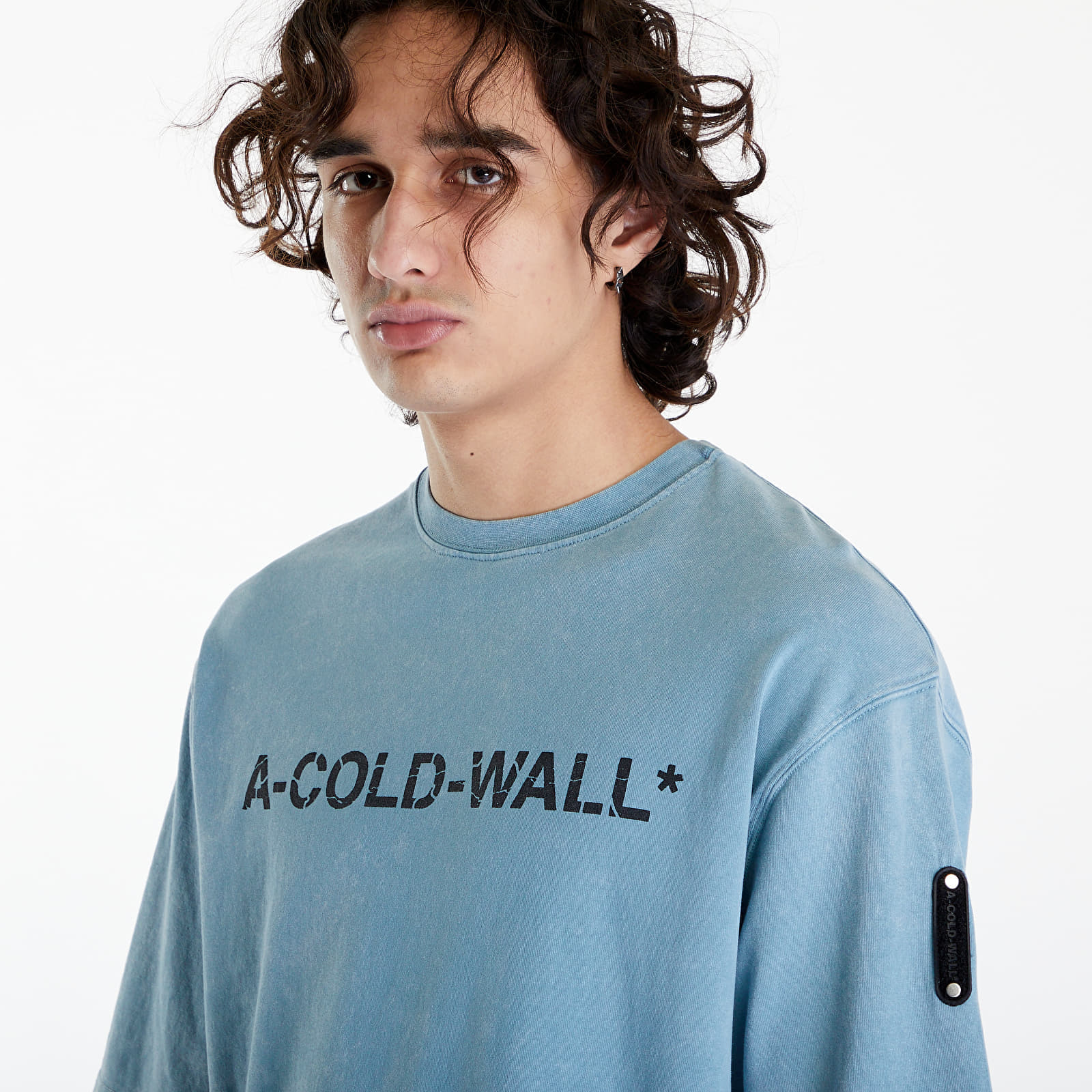 Tricou A-COLD-WALL* Overdye Logo T-Shirt Faded Teal - 1 | YEO