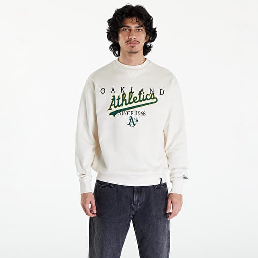 New Era Oakland Athletics MLB Lifestyle Crew Neck Sweatshirt UNISEX Off White/ Dark Green