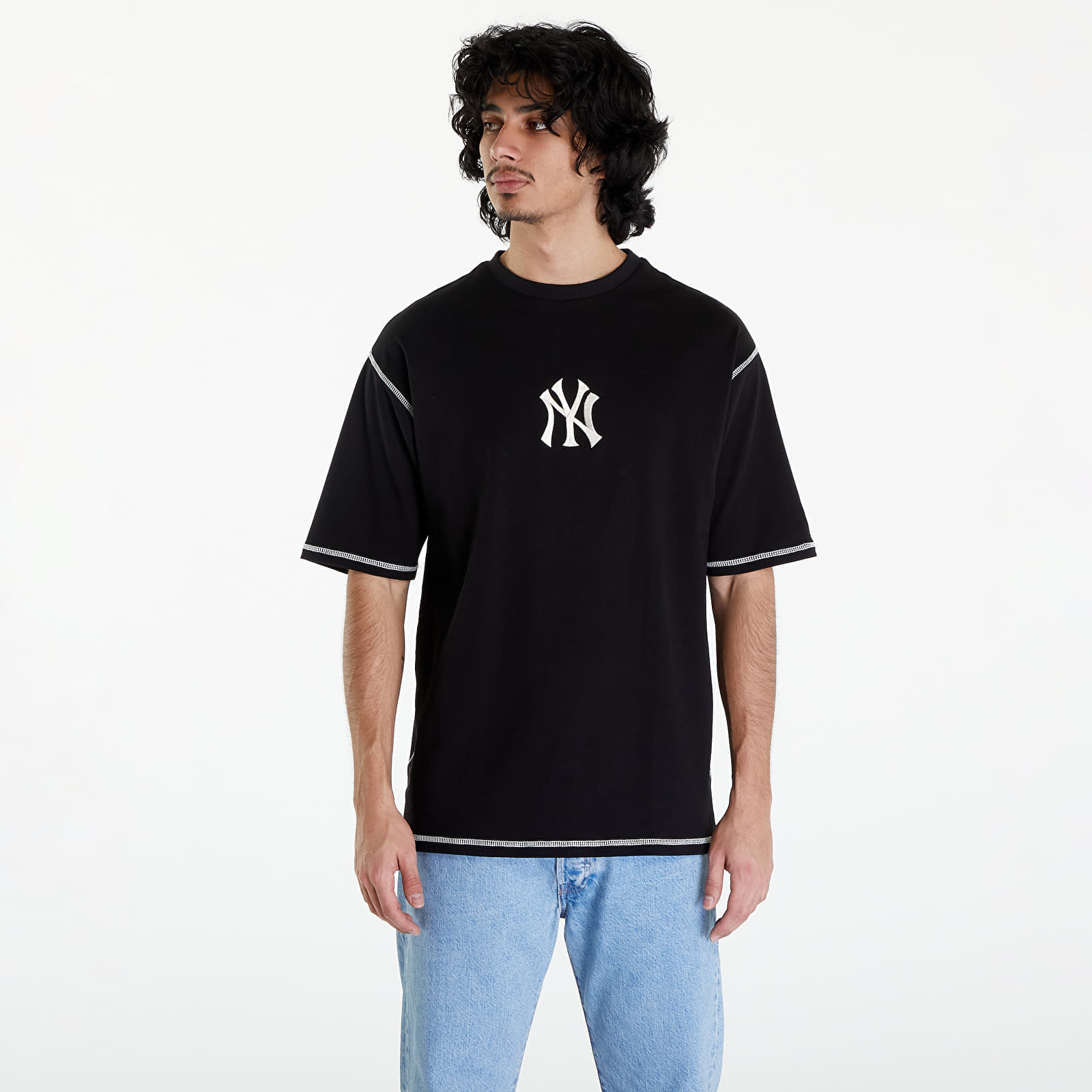 Тениски New Era New York Yankees MLB World Series Oversized T-Shirt UNISEX Black/ Off White