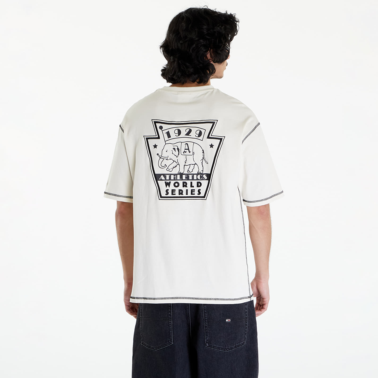Camisetas New Era Oakland Athletics MLB World Series Oversized T-Shirt UNISEX Off White/ Dark Green