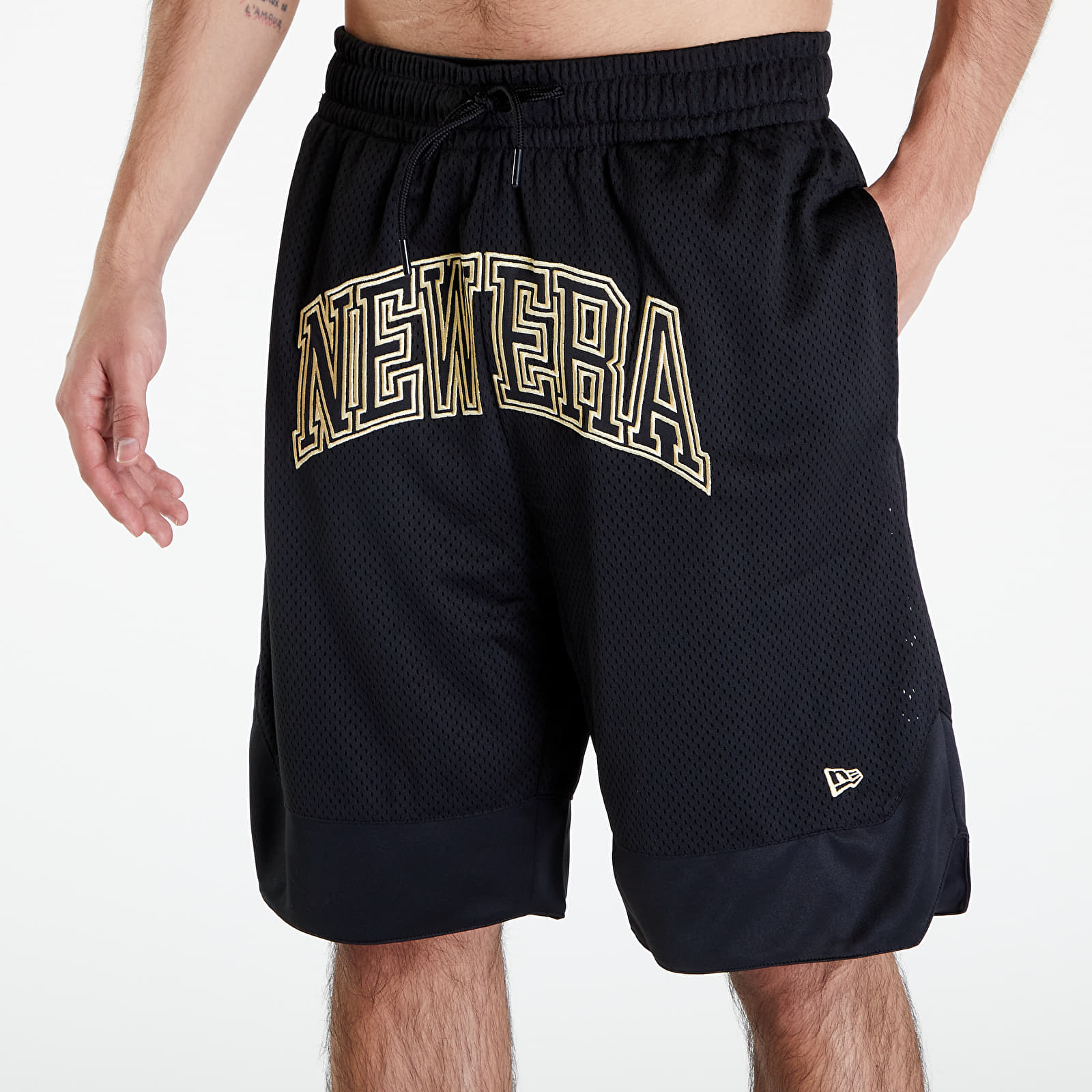 Shorts New Era OS Mesh Shorts Black/ Metallic Gold