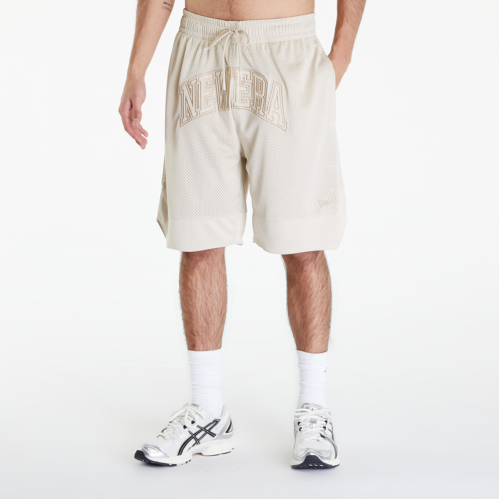 Kurzhosen New Era Arch Logo Mesh Shorts Stone/ Stone