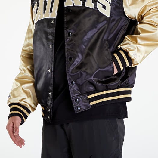 New Era New Orleans Saints NFL Satin Bomber Jacket UNISEX Black Vegas Gold Footshop