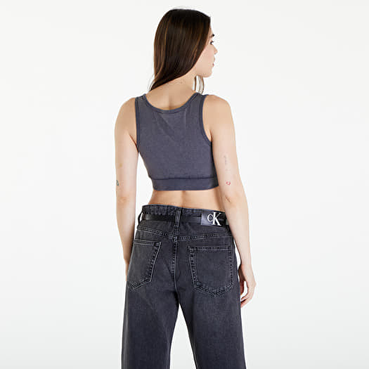 Tank Tops Calvin Klein Jeans Label Washed Rib Crop Top Washed