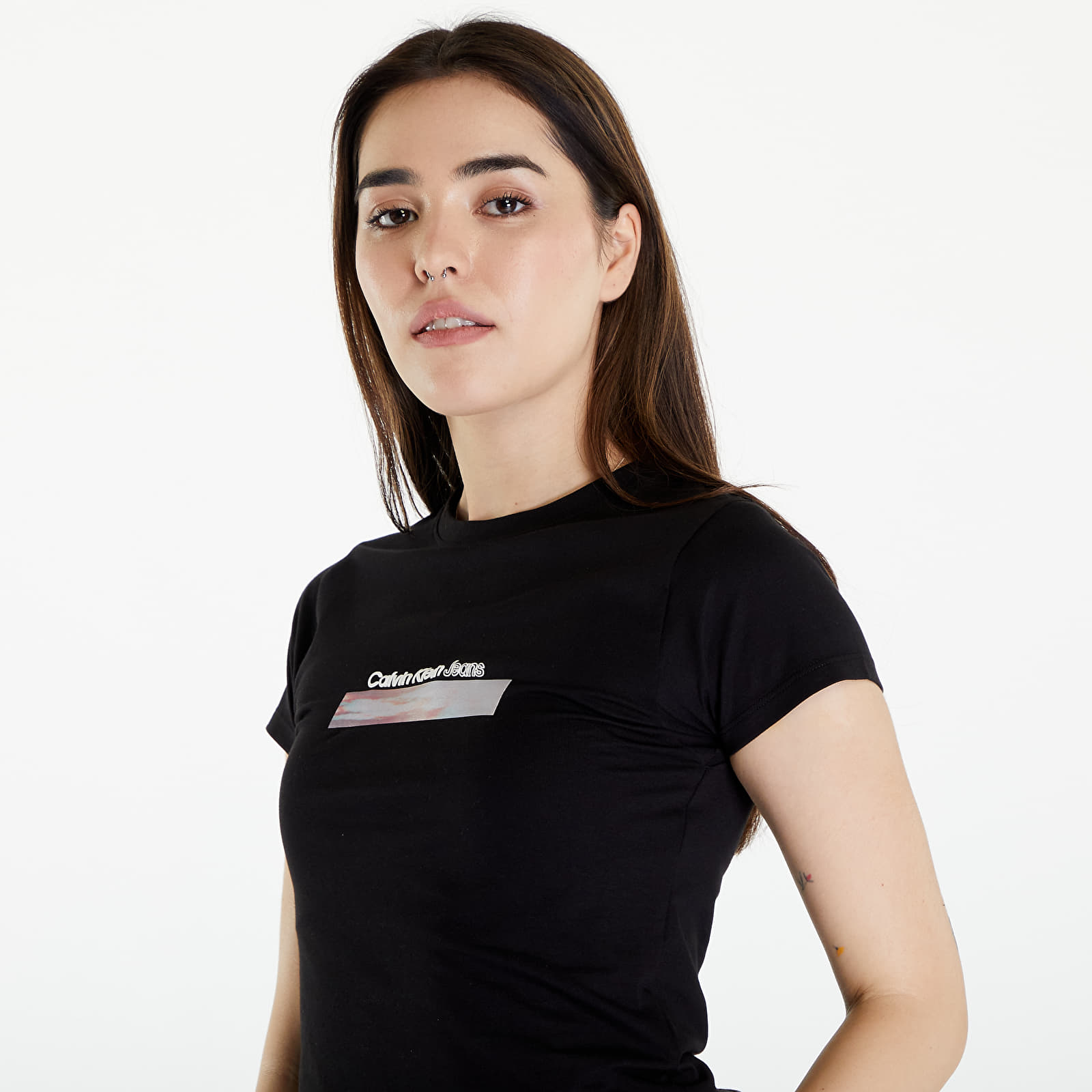 T-Shirts Calvin Klein Jeans Diffused Box Fitted Short Sleeve Tee Black