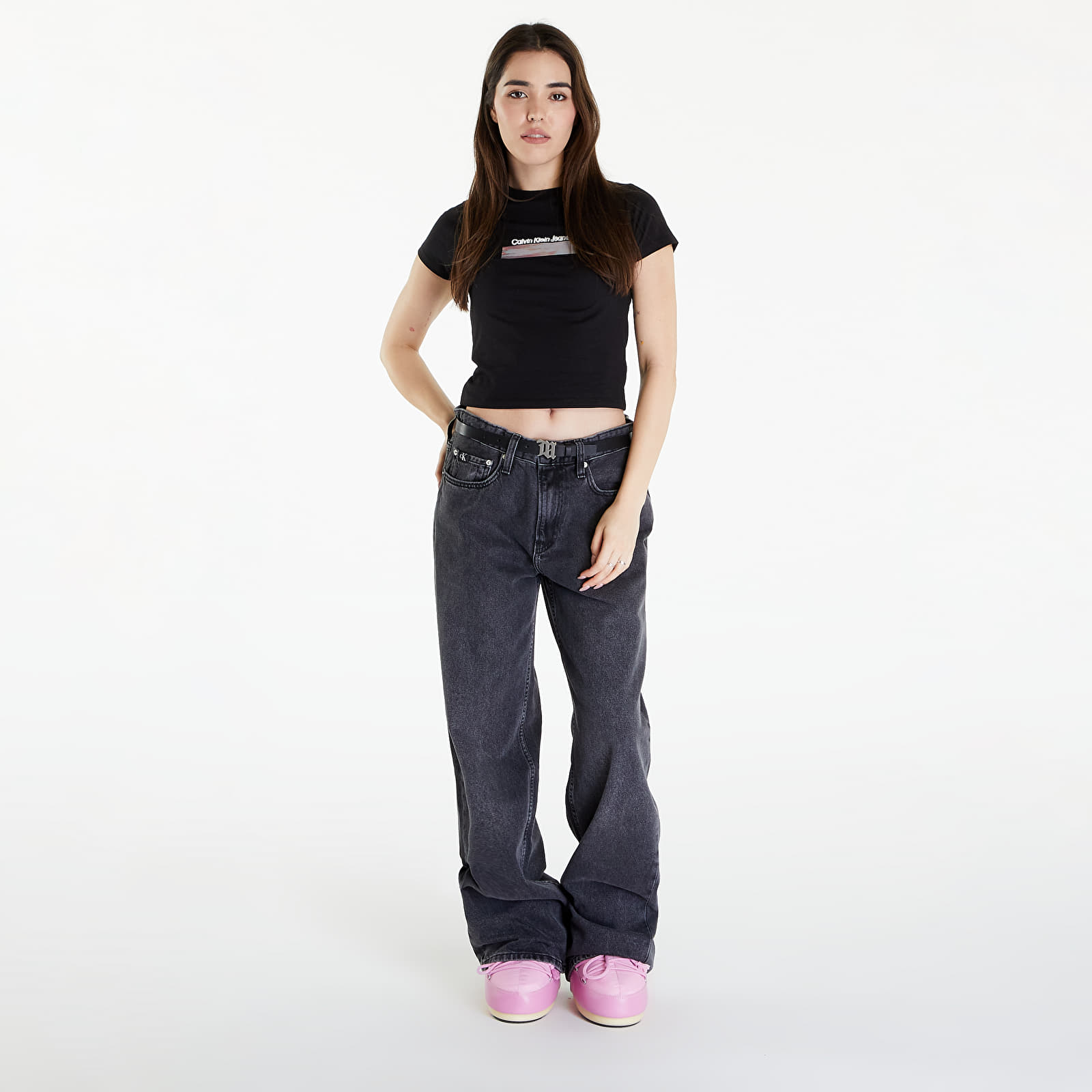 T-Shirts Calvin Klein Jeans Diffused Box Fitted Short Sleeve Tee Black
