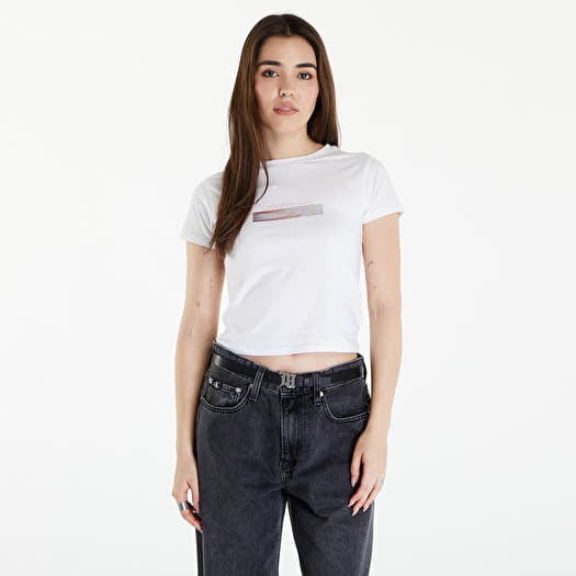 Póló Calvin Klein Jeans Diffused Box Fitted Short Sleeve Tee Bright White