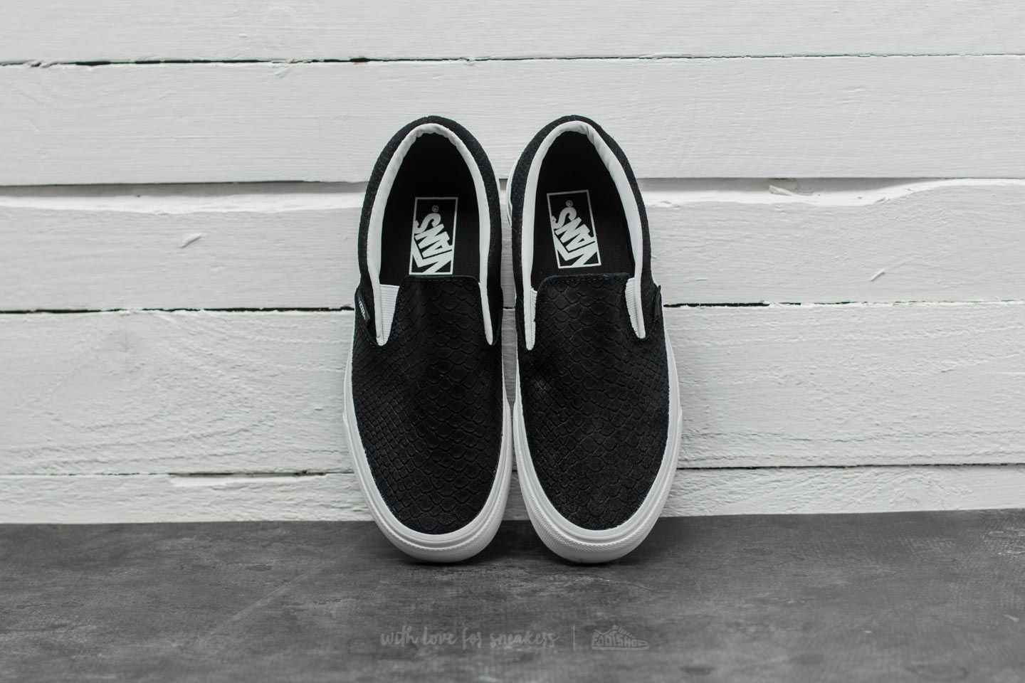 Dámske topánky a tenisky Vans Classic Slip-On (Snake) Black/ Blanc
