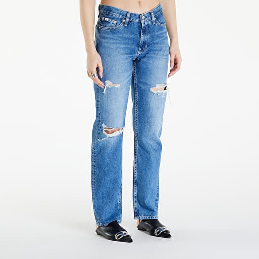 Jeansy Calvin Klein Jeans Low Rise Straight Jeans Denim Medium