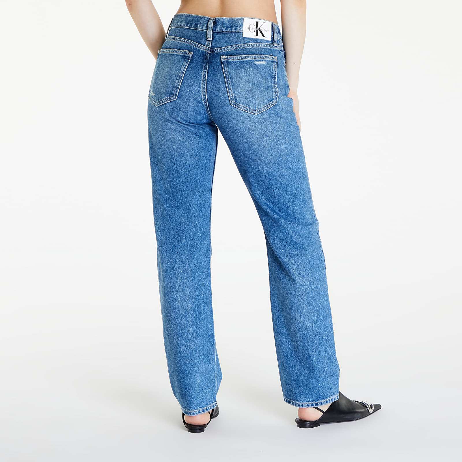 Džínsy Calvin Klein Jeans Low Rise Straight Jeans Denim Medium
