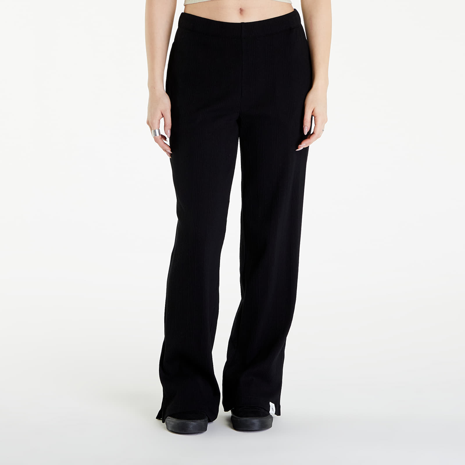 Pantaloni da ginnastica Calvin Klein Jeans Variegated Rib Woven Pants Black M