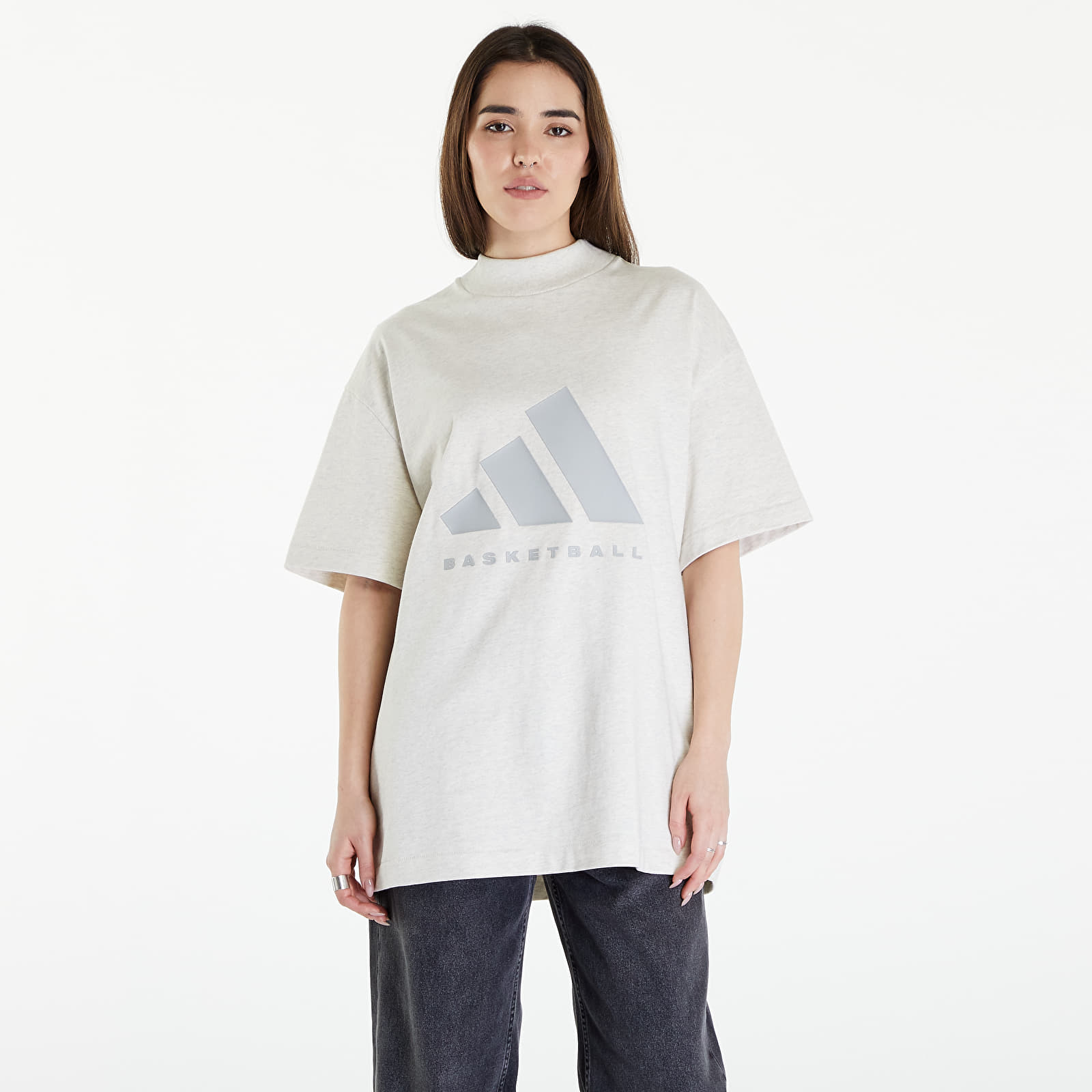 T-shirts adidas Basketball Tee UNISEX Cream White Melange