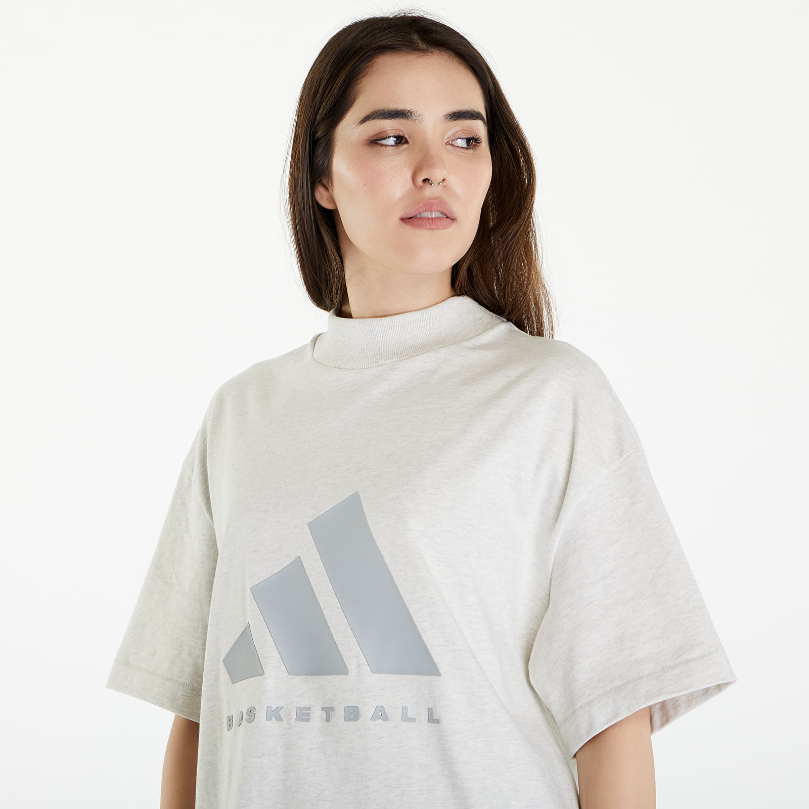 T-shirts adidas Basketball Tee UNISEX Cream White Melange