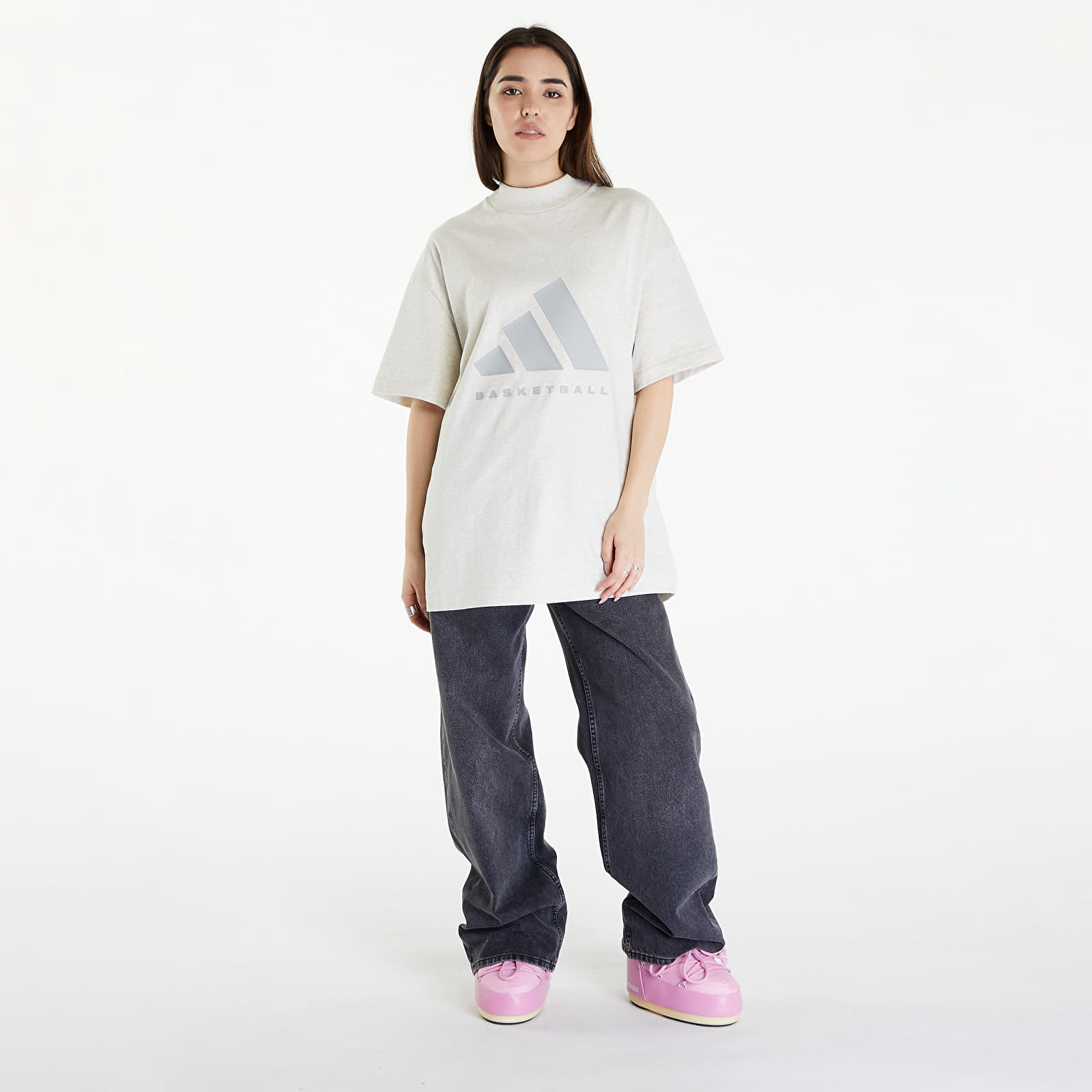 T-shirts adidas Basketball Tee UNISEX Cream White Melange