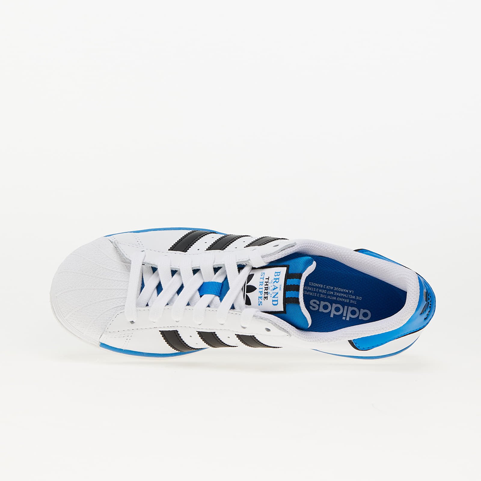 Adidas superstar mens blue stripes discount