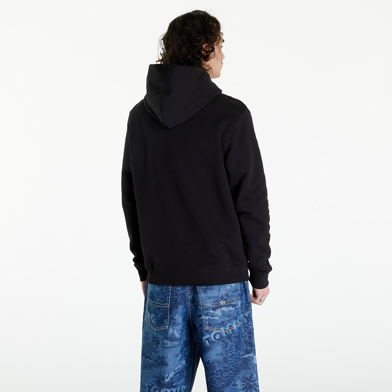 Pánske mikiny Tommy Jeans Reg Badge Hoodie Black