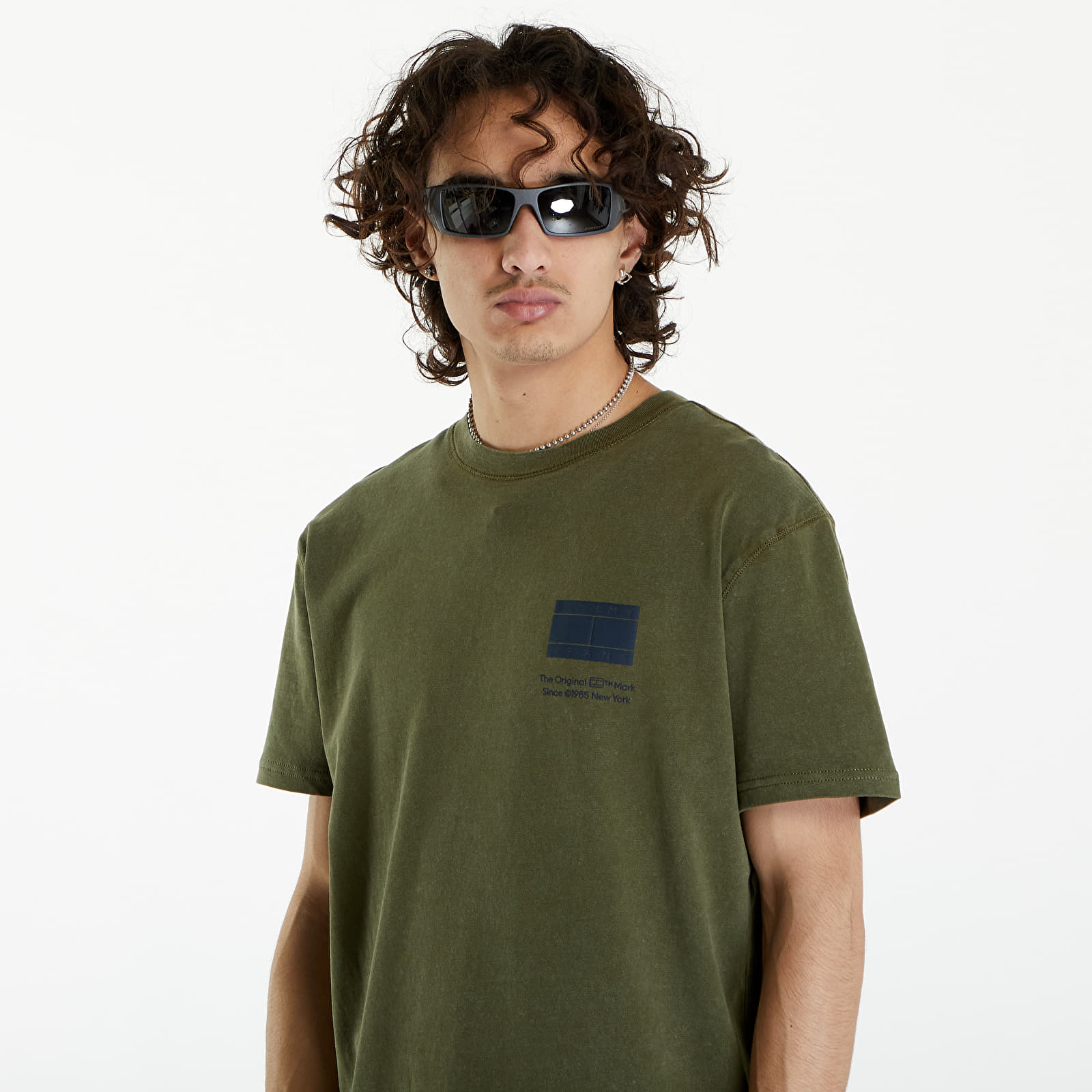 Tricouri  Tommy Jeans Regular Essential Flag Tee Drab Olive Green
