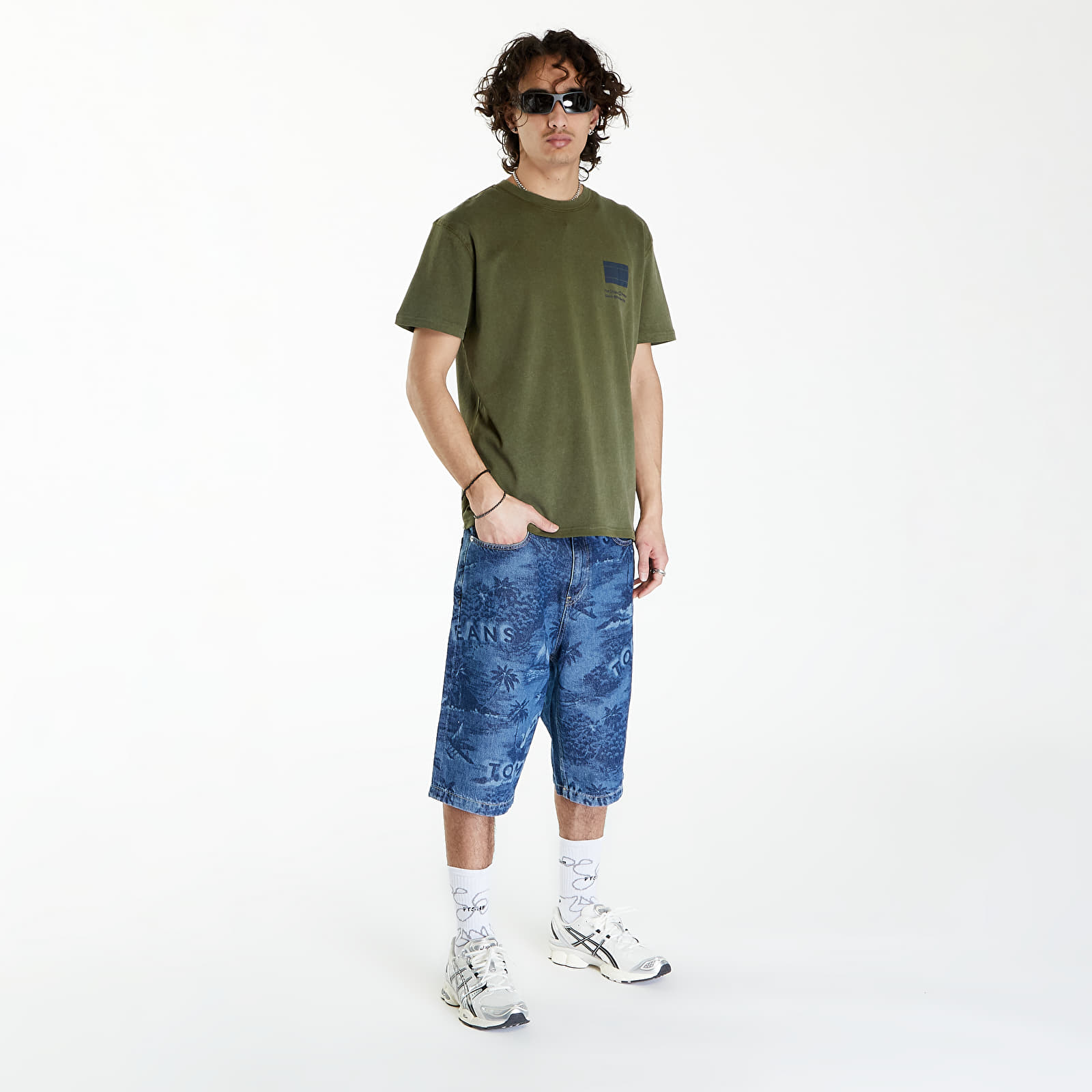 Tricouri  Tommy Jeans Regular Essential Flag Tee Drab Olive Green