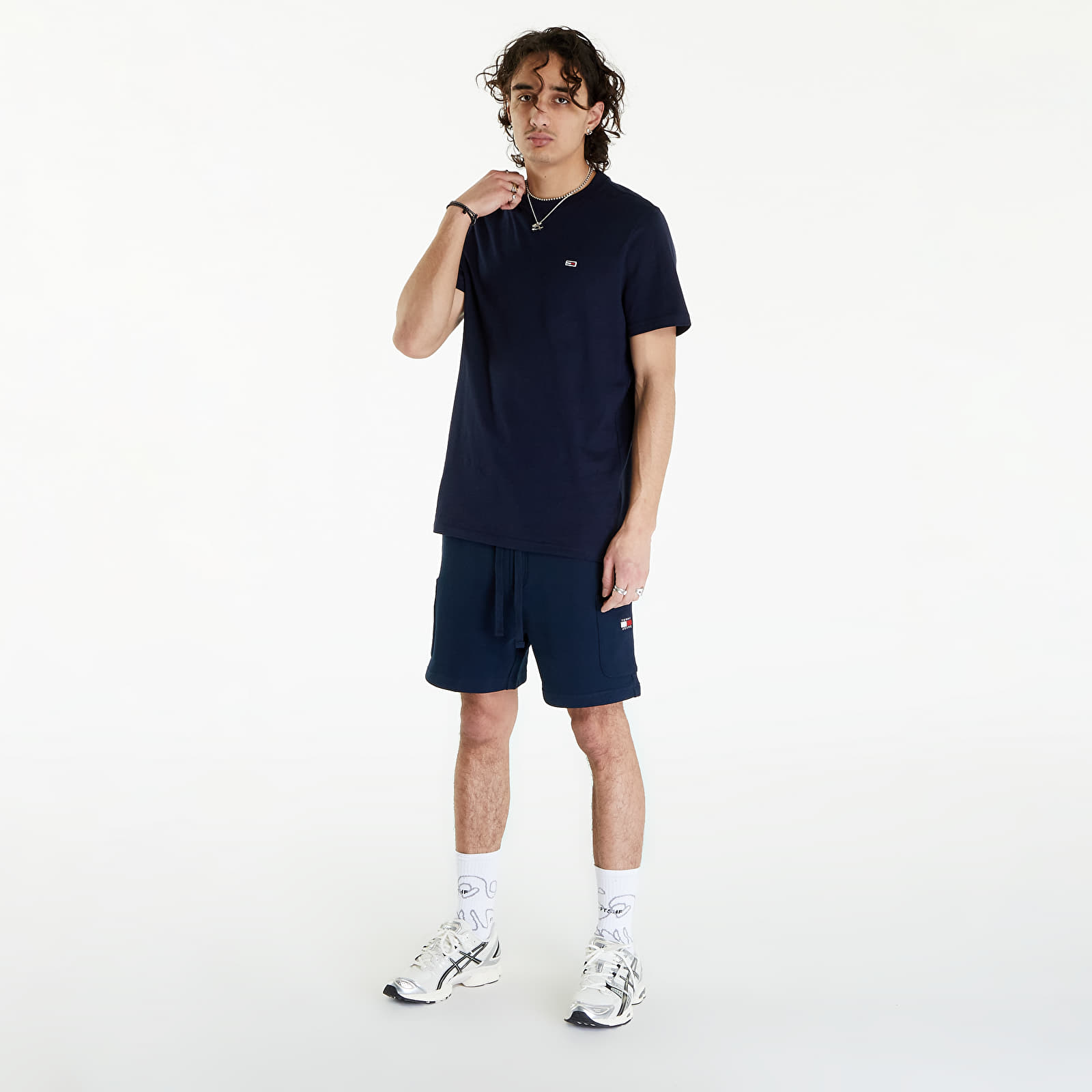   Μπλούζες Tommy Jeans Slim Jersey Crew Neck Tee Dark Night Navy