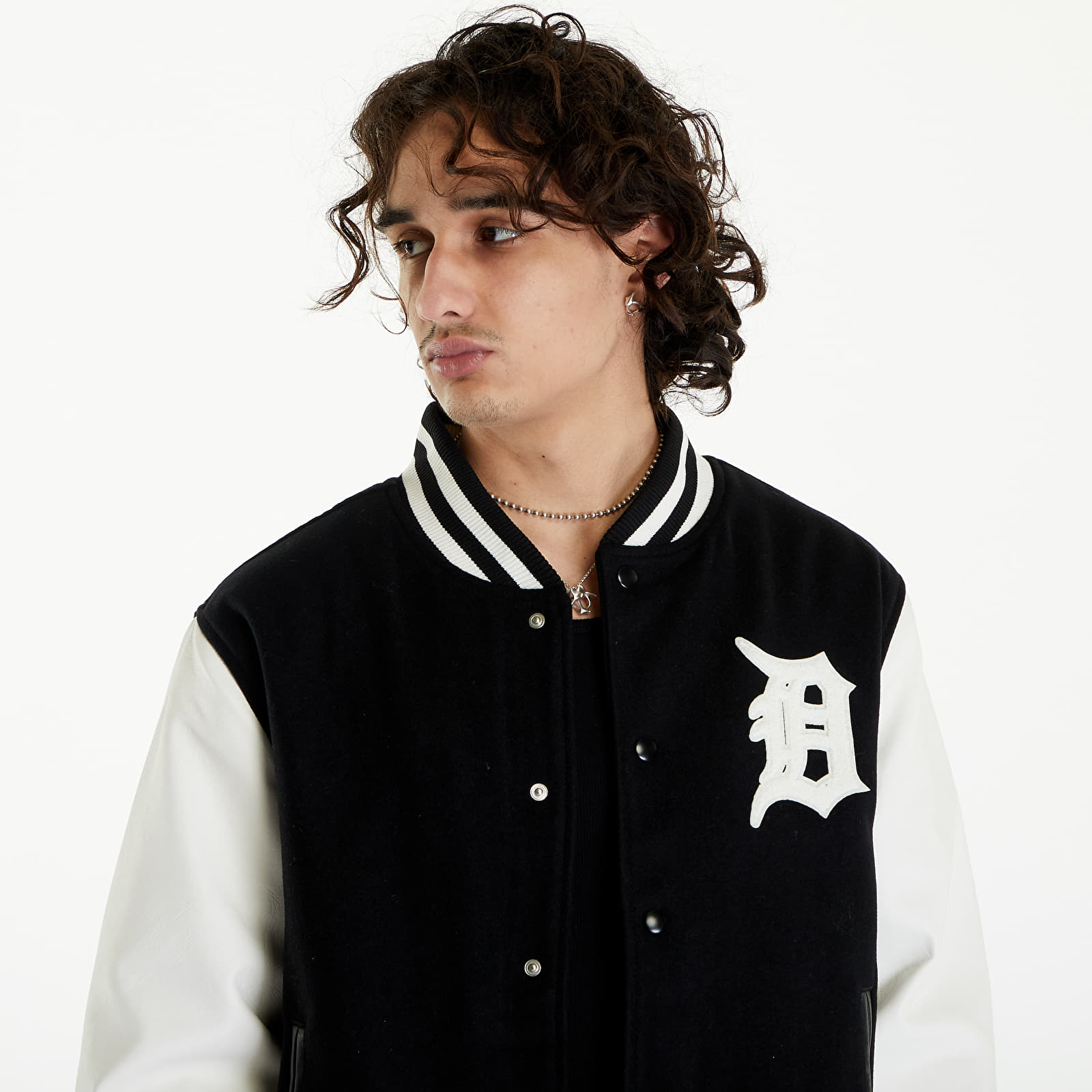 Bomber-takit New Era Detroit Tigers MLB World Series Black Varsity Jacket UNISEX Black/ Off White