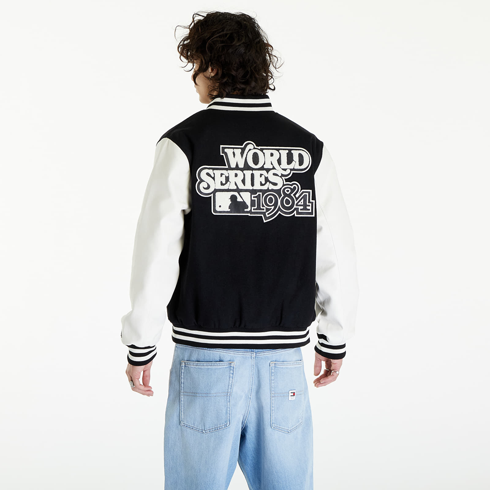 Bomber-takit New Era Detroit Tigers MLB World Series Black Varsity Jacket UNISEX Black/ Off White