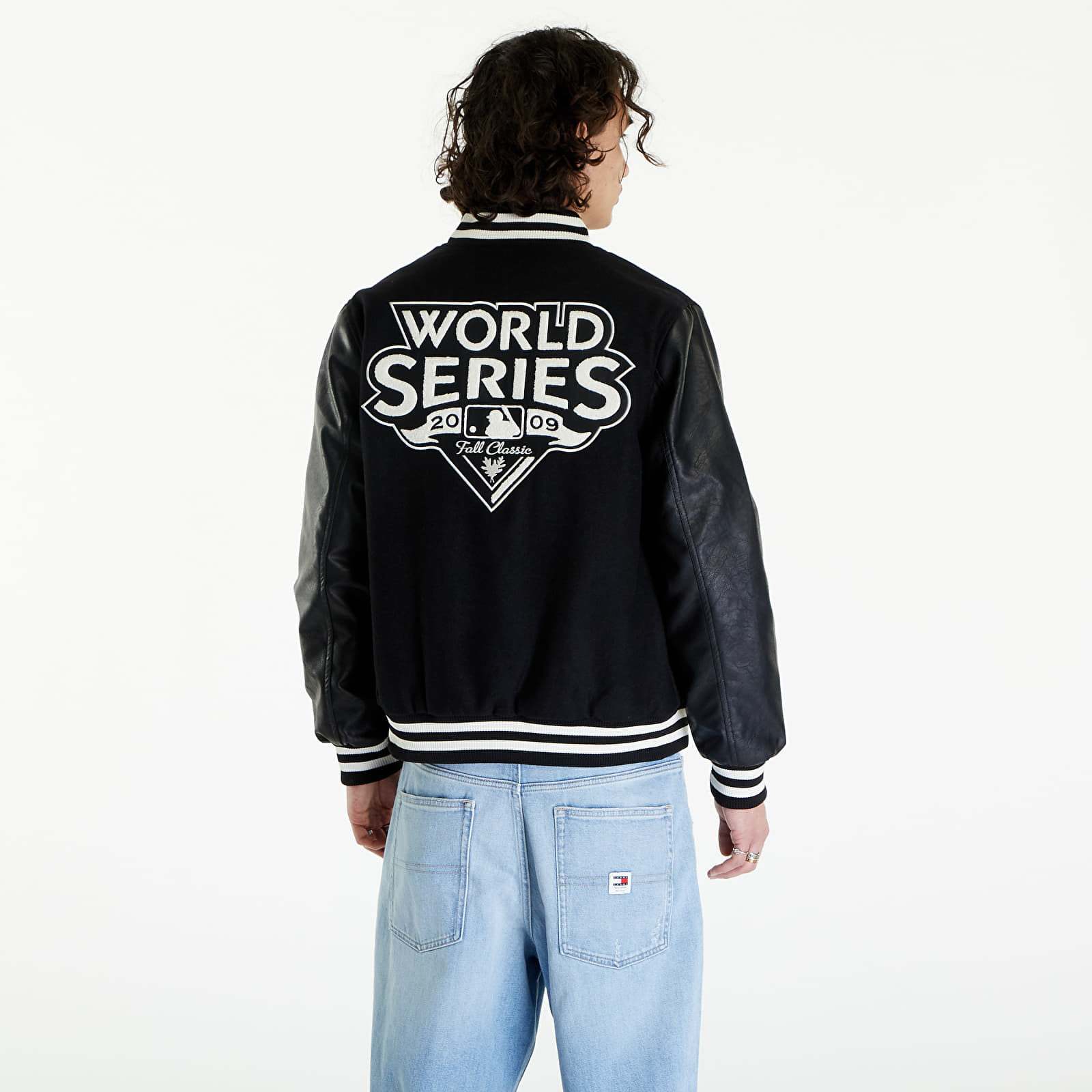 Bombery New Era New York Yankees MLB World Series Varsity Jacket UNISEX Black/ Off White