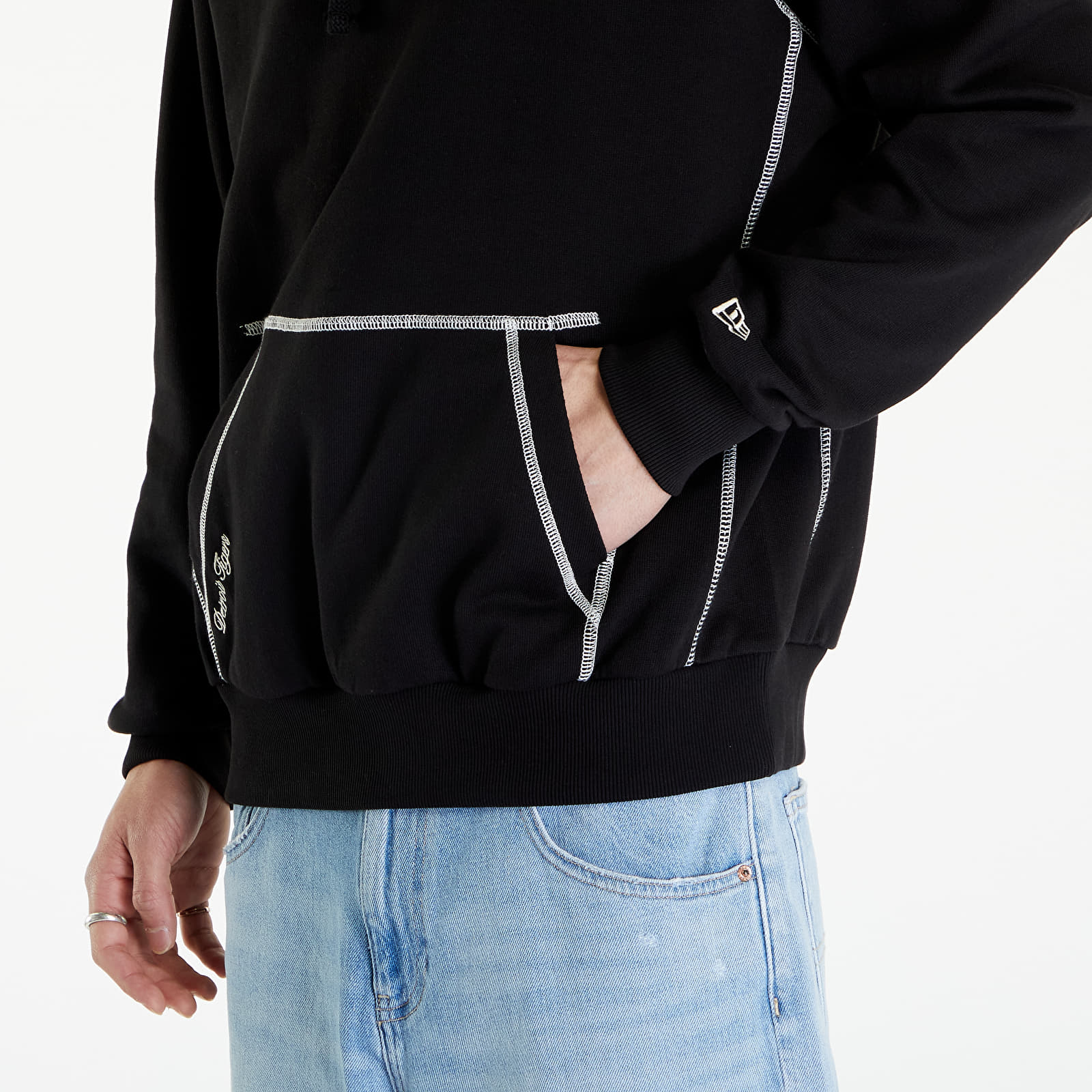 Bluzy New Era Detroit Tigers MLB World Series Oversized Pullover Hoodie UNISEX Black/ Off White
