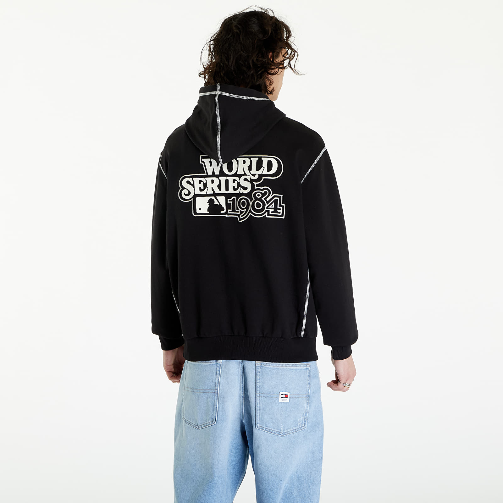 Bluzy New Era Detroit Tigers MLB World Series Oversized Pullover Hoodie UNISEX Black/ Off White