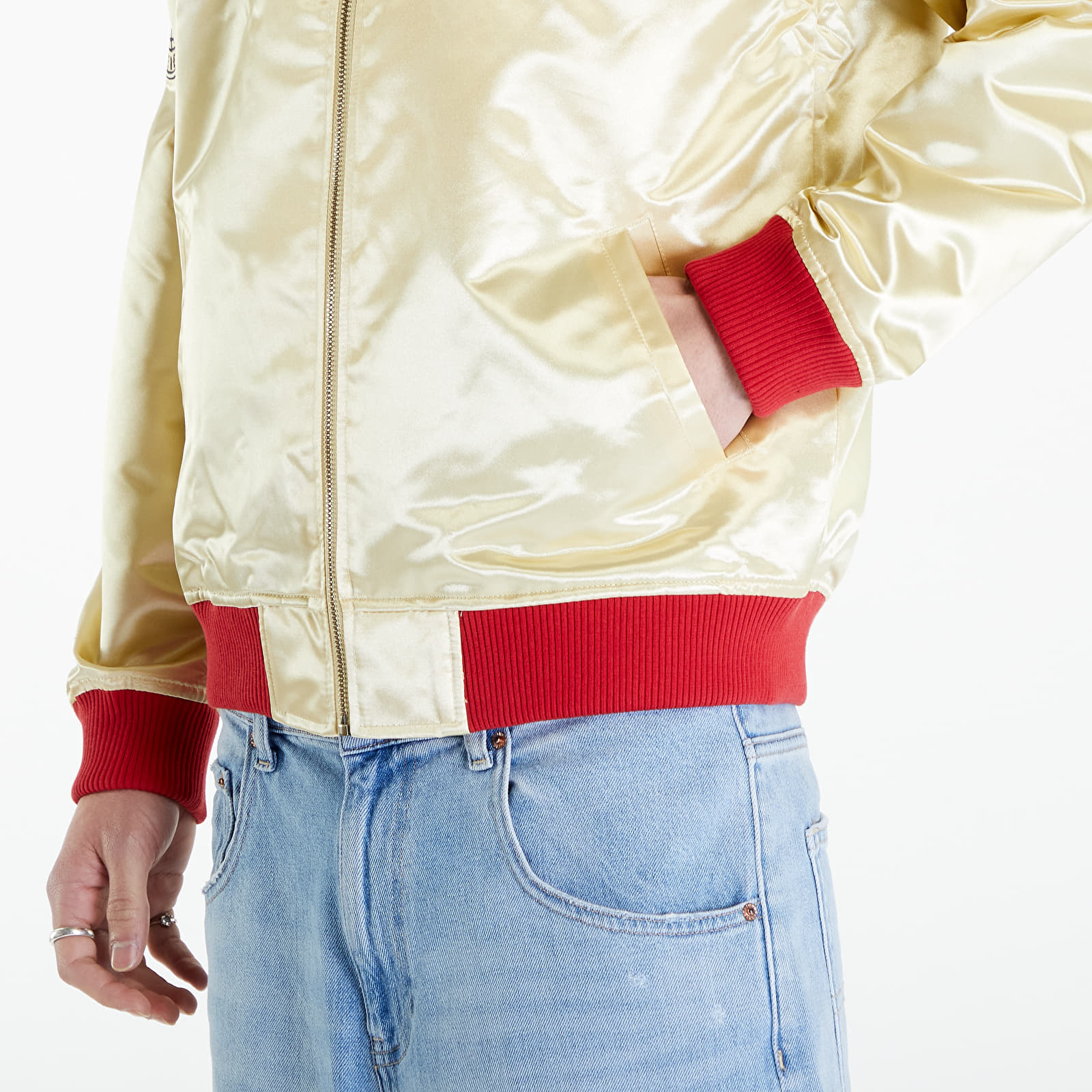 Chaquetas Mitchell & Ness NBA Team Og 2.0 Lightweight Satin Jacket Vintage Logo Bulls Gold