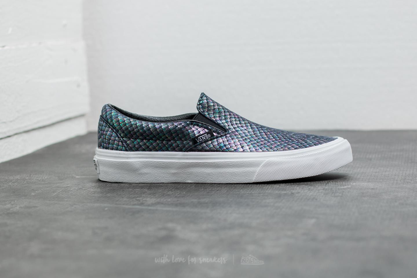 Scarpe donna Vans Classic Slip-On (Metallic Snake) Silver/ True White