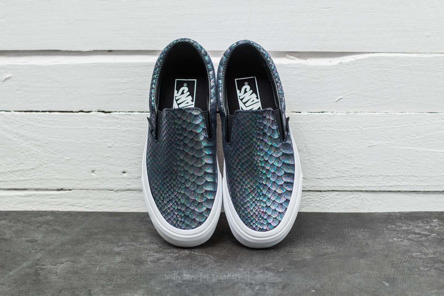 Scarpe donna Vans Classic Slip-On (Metallic Snake) Silver/ True White