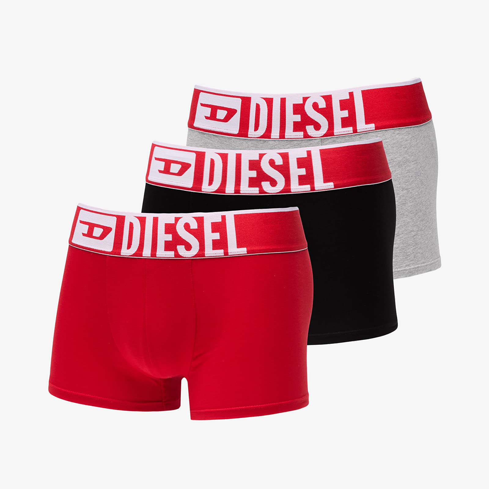 Боксерки Diesel Umbx-Damienthreepack-XL Logo Boxer 3-Pack Red/ Grey/ Black