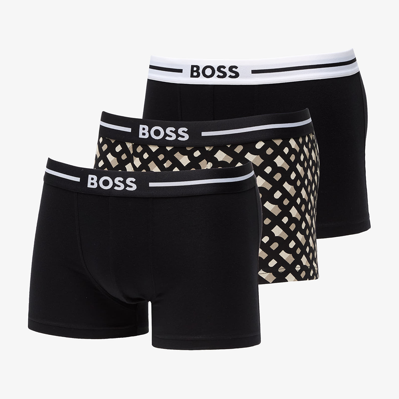 Боксерки Hugo Boss Bold Design Trunk 3-Pack Black/ White/ Beige