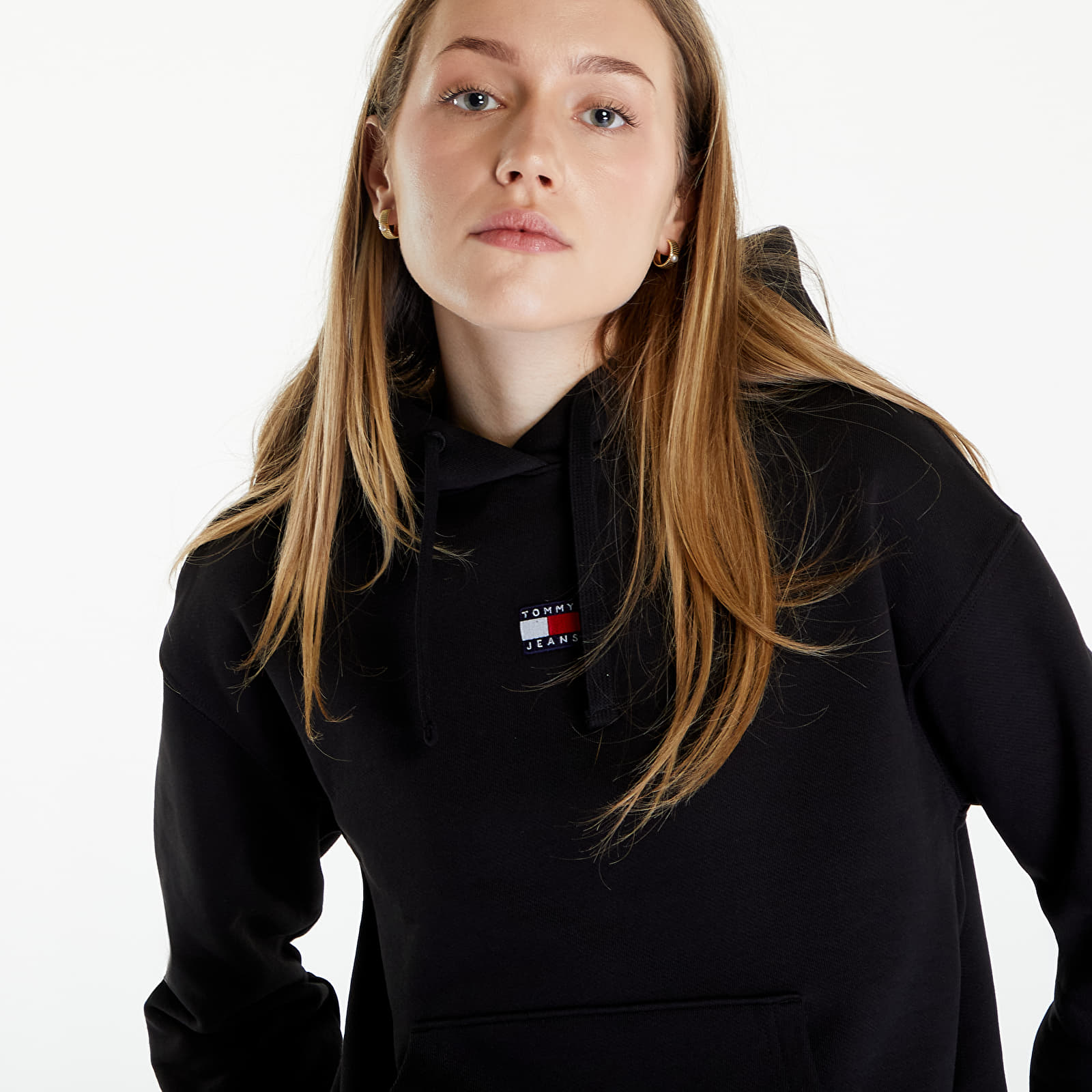 Bluzy Tommy Jeans Boxy Badge Hoodie Black