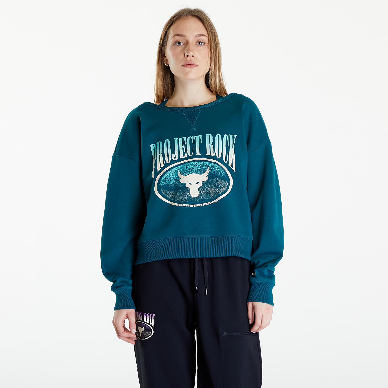 Under Armour - project rock terry sweatshirt turquoise