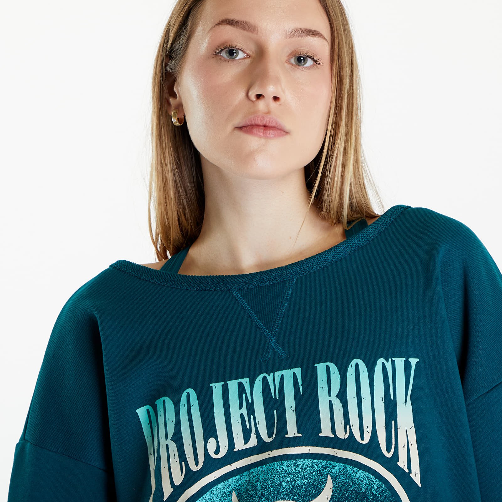 Суичърти Under Armour Project Rock Terry Sweatshirt Turquoise
