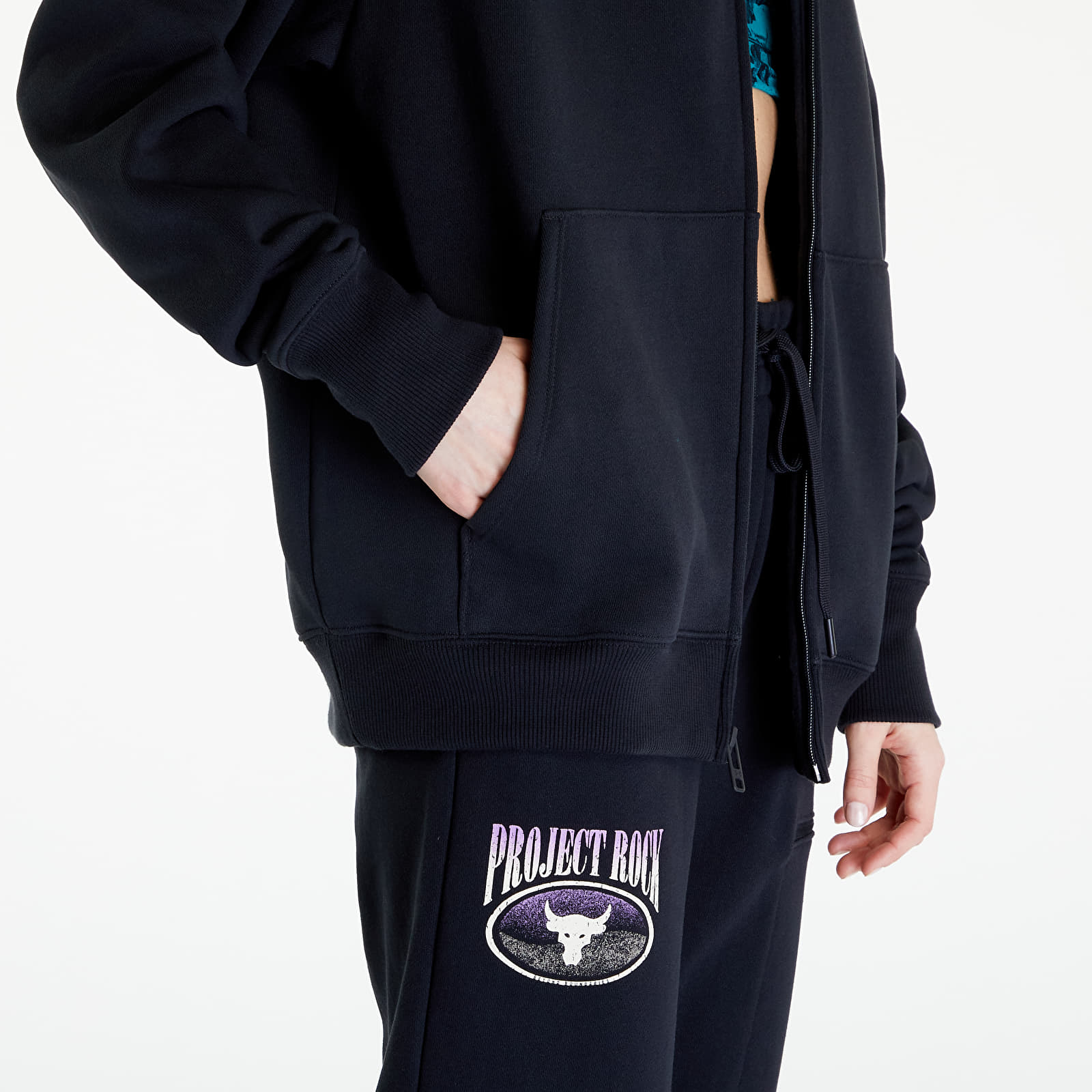 Суичърти Under Armour Project Rock Terry Full Zip Sweatshirt Black