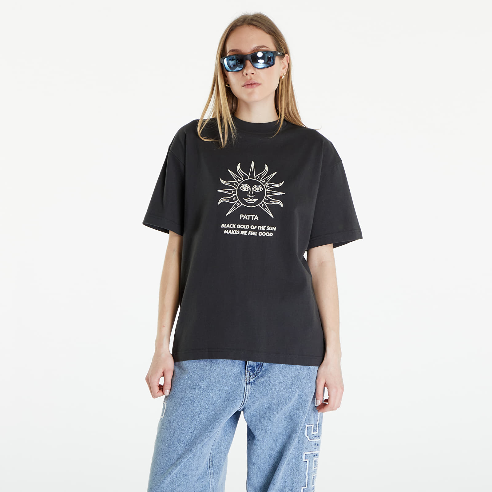 Tričká Patta Black Gold Sun T-Shirt UNISEX Pirate Black
