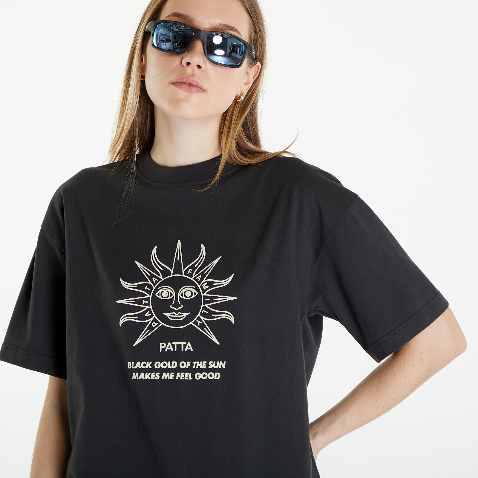 Tričká Patta Black Gold Sun T-Shirt UNISEX Pirate Black