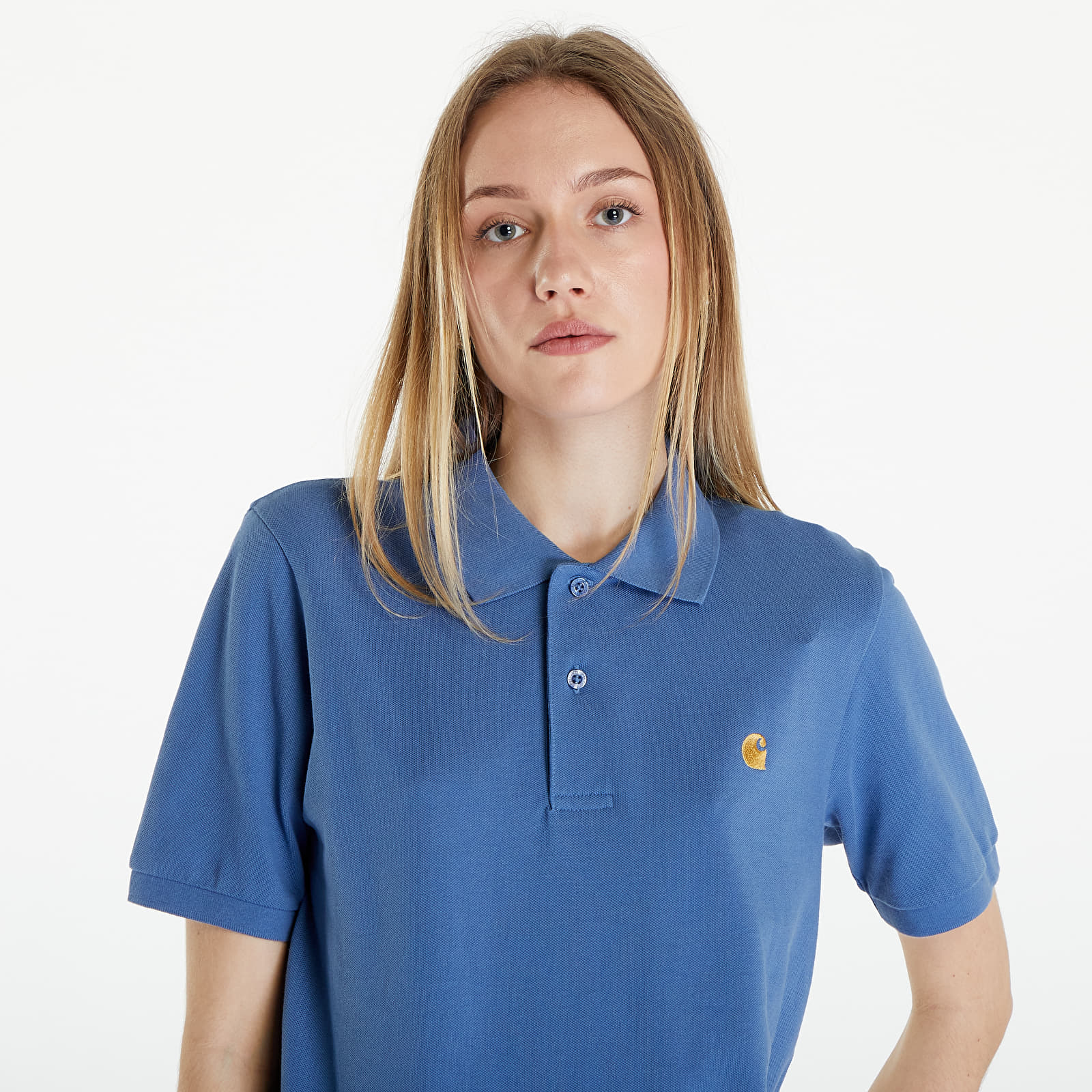 Tričká Carhartt WIP Short Sleeve Chase Pique Polo T-Shirt UNISEX Sorrent/ Gold