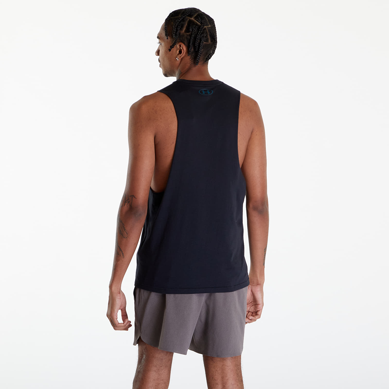 Camisetas de tirantes Under Armour Project Rock BSR Payoff Tank Top Black/ Radial Turquoise