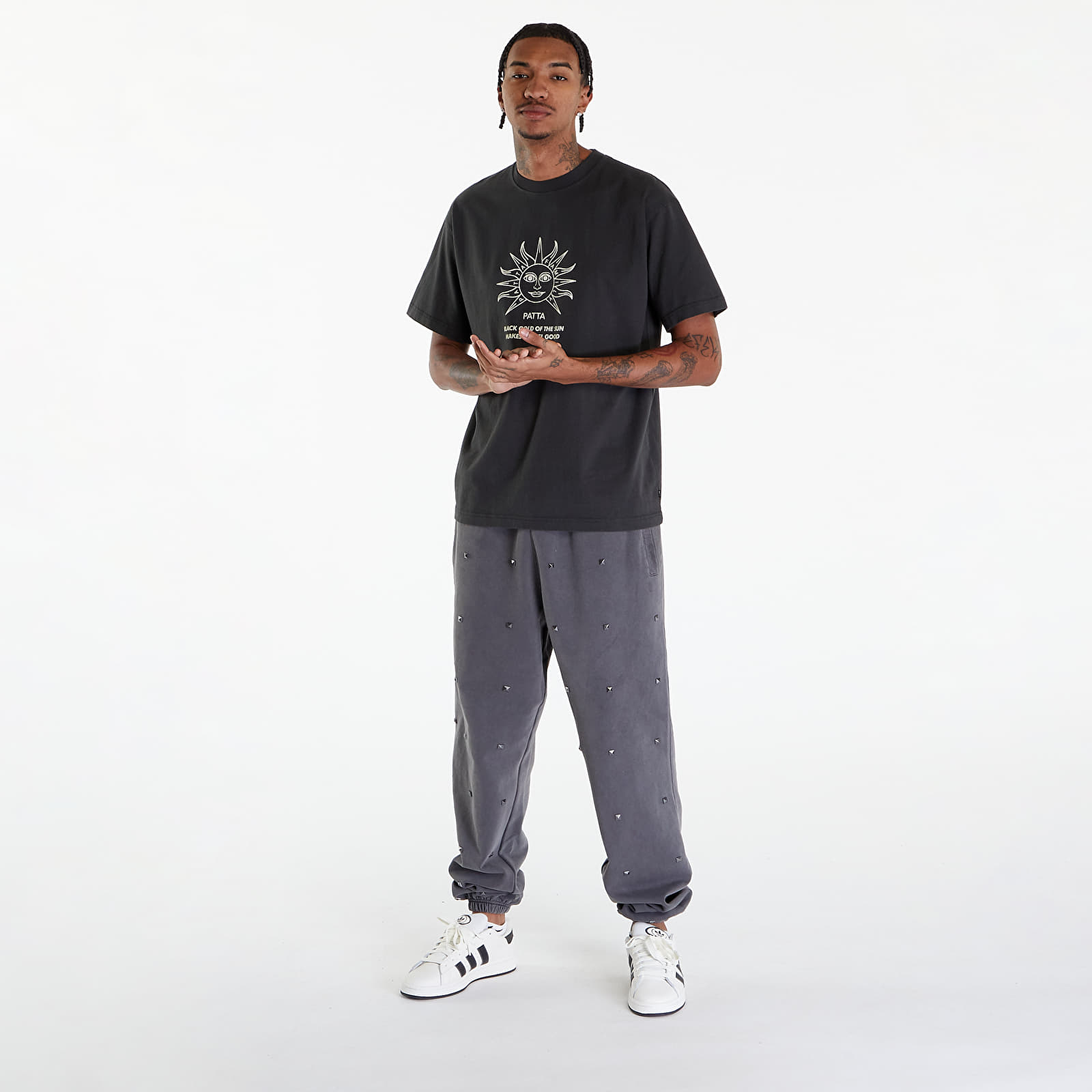 Tričká Patta Black Gold Sun T-Shirt UNISEX Pirate Black