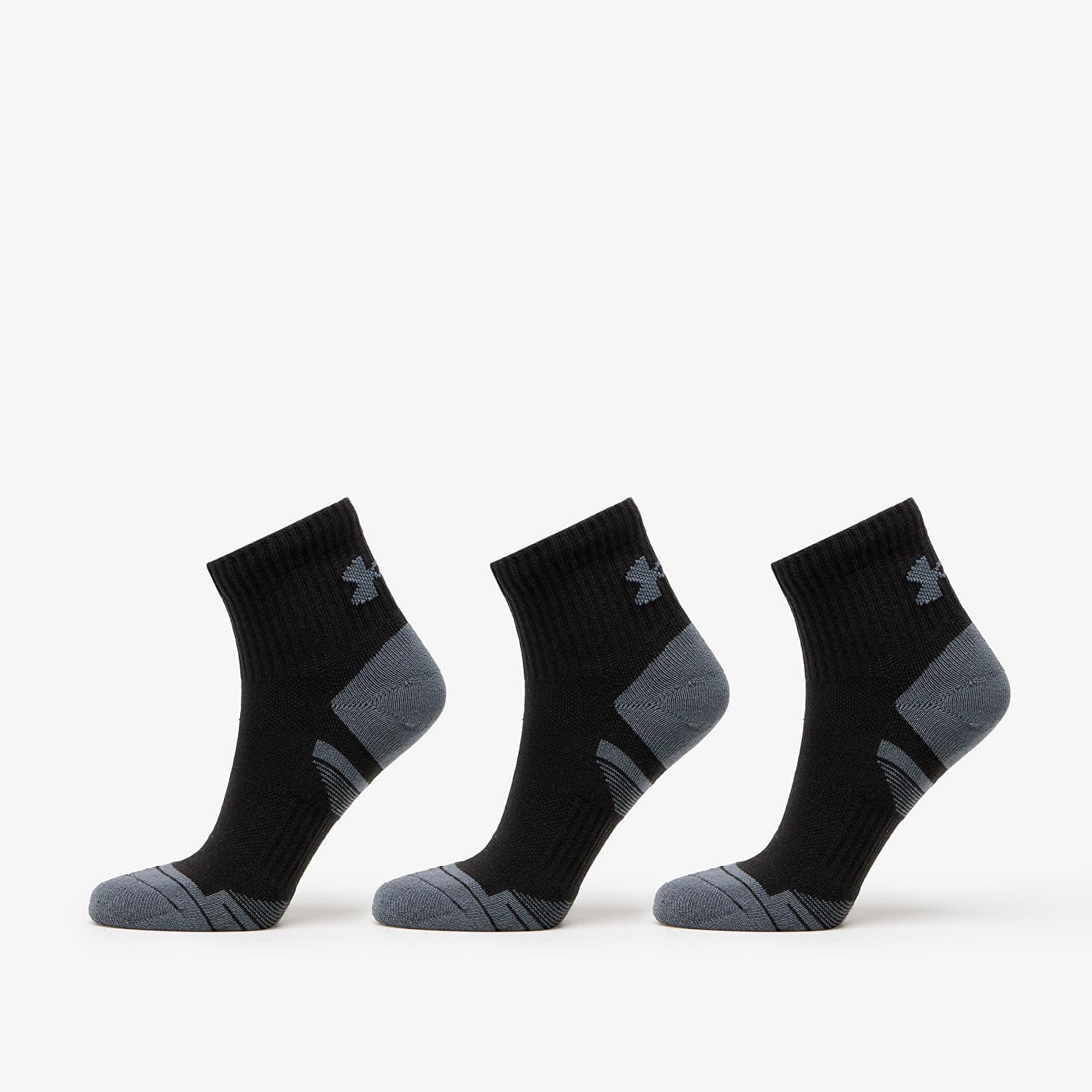 Ponožky Under Armour Performance Cotton 3-Pack QTR Socks Black XL