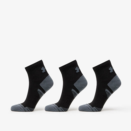 Socks Under Armour Performance Cotton 3-Pack QTR Socks Black