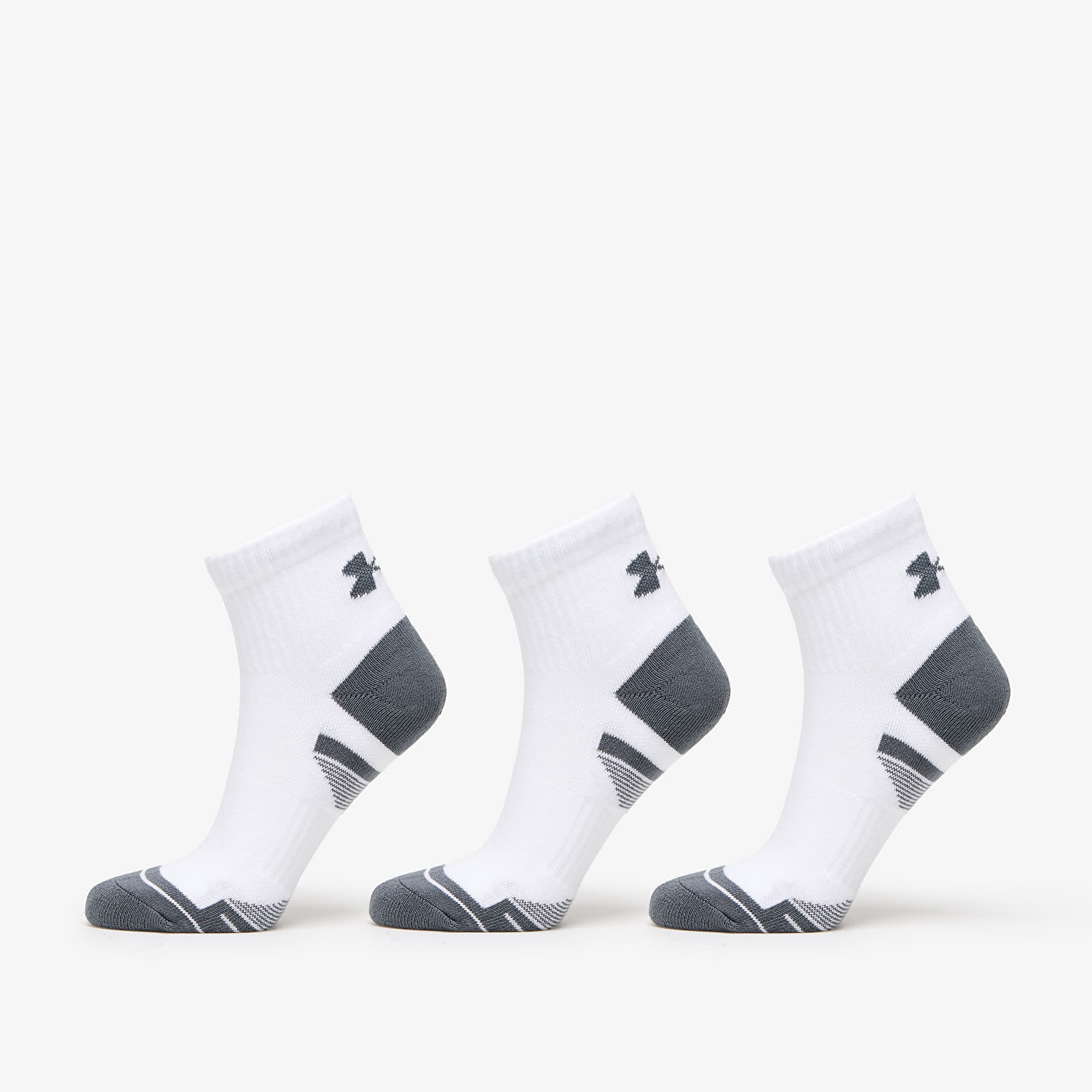 Levně Under Armour Performance Cotton 3-Pack QTR Socks White