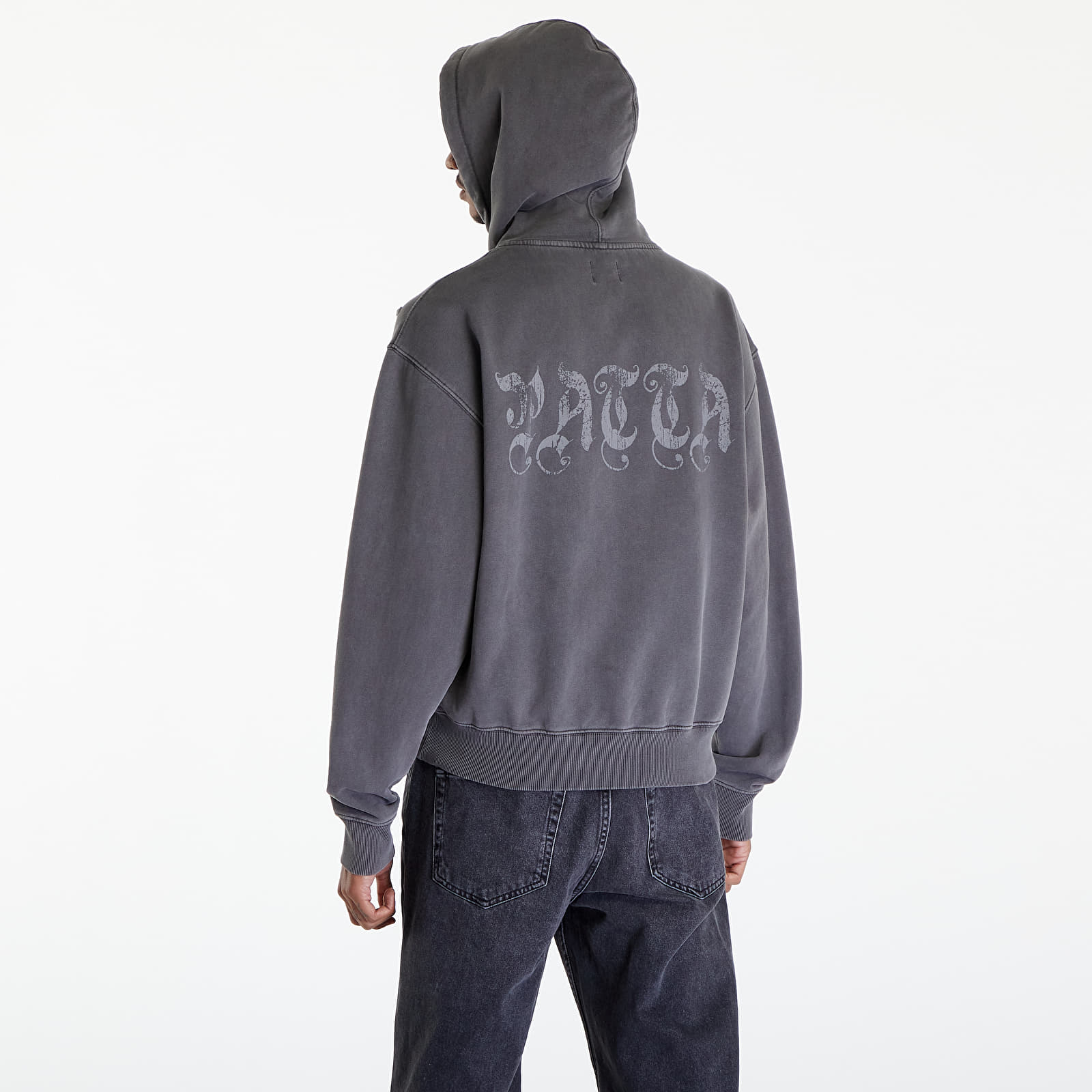 Kapucnis pulóverek és pulcsik Patta Studded Washed Zip Up Hooded Sweater UNISEX Volcanic Glass