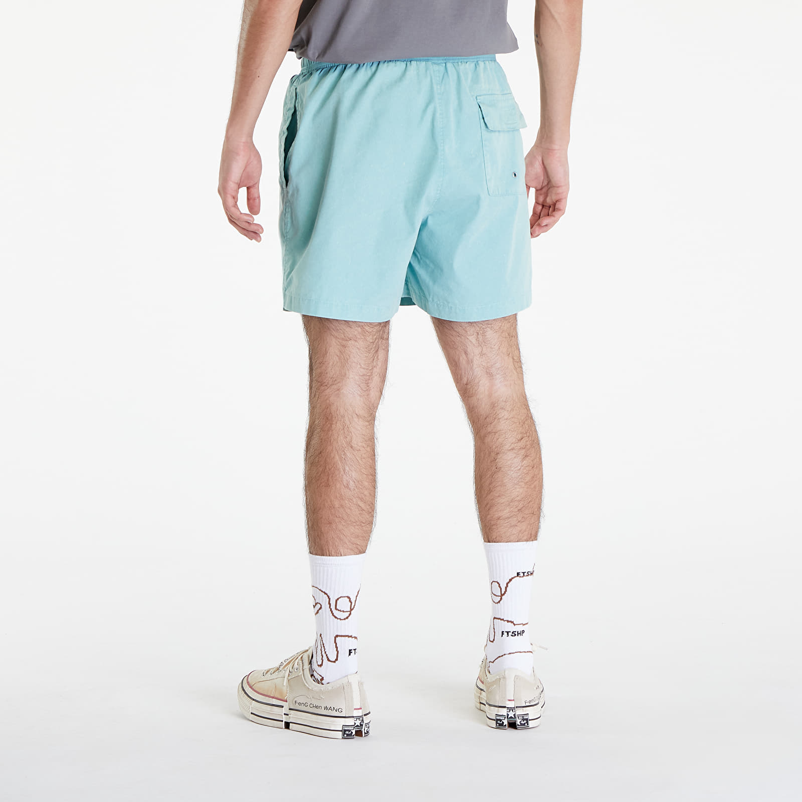 Plavky Patta Acid Washed Swim Shorts Blue Radiance