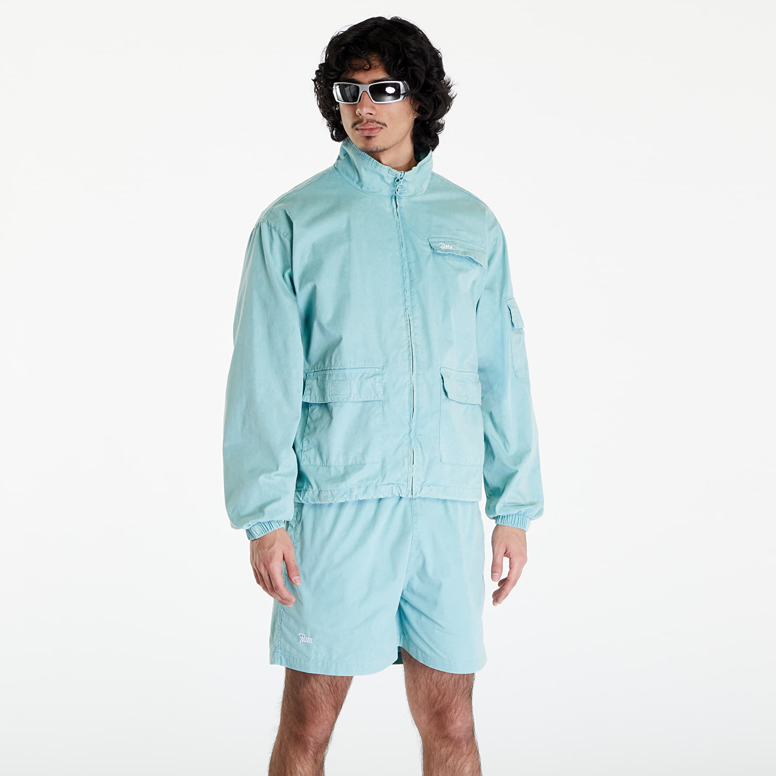 Bundy Patta Acid Washed Track Jacket Blue Radiance