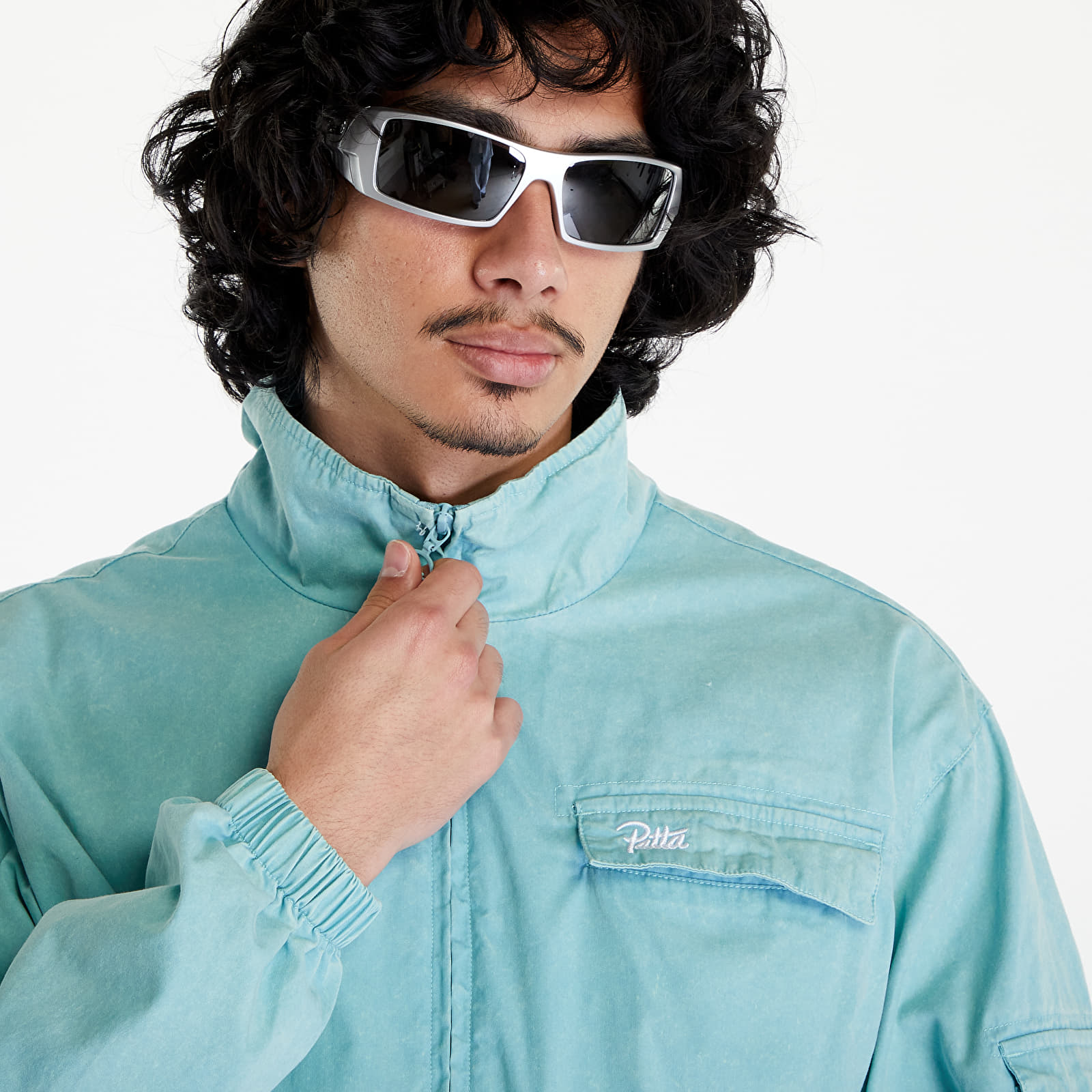 Bundy Patta Acid Washed Track Jacket Blue Radiance